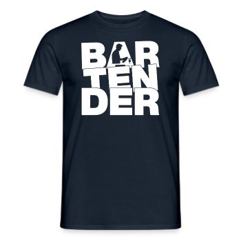 Profession Work - Bartender - Men's T-Shirt - navy - Front - AI Model Male 178 light (178cm)
