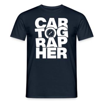 Cartography profession - cartographer - Men's T-Shirt - navy - Front - AI Model Male 178 light (178cm)