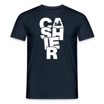 Occupation Job Work - Cashier - Men's T-Shirt - navy - Front - AI Model Male 178 light (178cm)