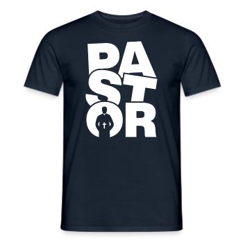 Berufsarbeitsarbeit - Pastor - Männer T-Shirt - Navy - Vorne - AI Model Male 178 light (178cm)