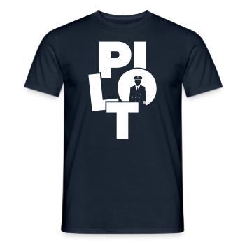 Berufsarbeitsarbeit - Pilot - Männer T-Shirt - Navy - Vorne - AI Model Male 178 light (178cm)