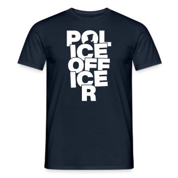 Professional work - police officer - Men's T-Shirt - navy - Front - AI Model Male 178 light (178cm)