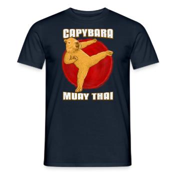 Muay Thai Capybara - Männer T-Shirt - Navy - Vorne - AI Model Male 178 light (178cm)
