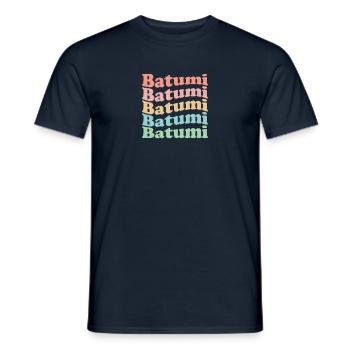Vintage 70s Hippie Georgia City - Retro Batumi - T-shirt homme - marine - Devant - AI Model Male 178 light (178cm)