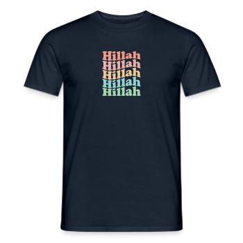 Vintage 70er Hippie Iraq Stadt - Retro Hillah - Männer T-Shirt - Navy - Vorne - AI Model Male 178 light (178cm)