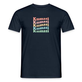 Vintage 70er Hippie Ghana Stadt - Retro Kumasi - Männer T-Shirt - Navy - Vorne - AI Model Male 178 light (178cm)