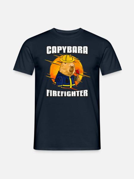 Capybara Firefighter Firefighter Shirt - Men's T-Shirt - navy