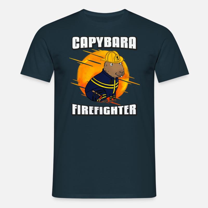 Fireman Capybara - Men's T-Shirt - navy