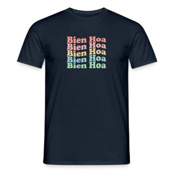 Hippie Vietnam Town des années 70 - Rétro Bien Hoa - T-shirt homme - marine - Devant - AI Model Male 178 light (178cm)