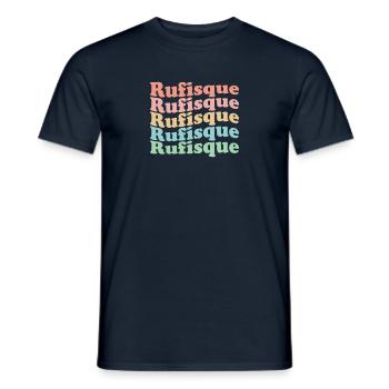 Vintage années 70 Hippie Senegal Town - Retro Rufisque - T-shirt homme - marine - Devant - AI Model Male 178 light (178cm)