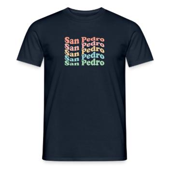 Vintage 70's Hippie Belize City - Retro San Pedro - Men's T-Shirt - navy - Front - AI Model Male 178 light (178cm)