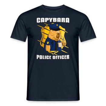 Officier de police de Capybara - T-shirt homme - marine - Devant - AI Model Male 178 light (178cm)