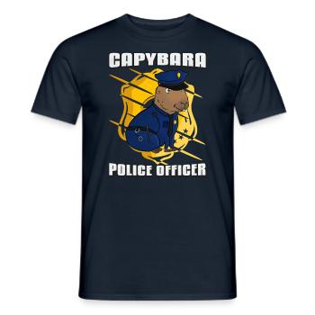 Officier de police de Capybara - T-shirt homme - marine - Devant - AI Model Male 178 light (178cm)