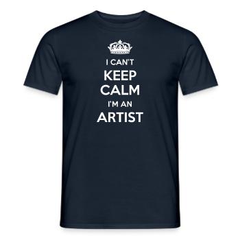 Can't stay calm, I'm an artist - Men's T-Shirt - navy - Front - AI Model Male 178 light (178cm)