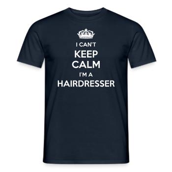 Je n’arrive pas à me calmer, je suis coiffeuse - T-shirt homme - marine - Devant - AI Model Male 178 light (178cm)