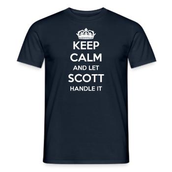 Keep Calm Handle It - Vorname Name Lustiges Scott - Männer T-Shirt - Navy - Vorne - AI Model Male 178 light (178cm)