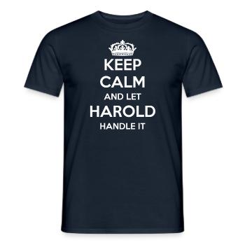 Keep Calm Handle It - Prénom Nom Drôle Harold - T-shirt homme - marine - Devant - AI Model Male 178 light (178cm)