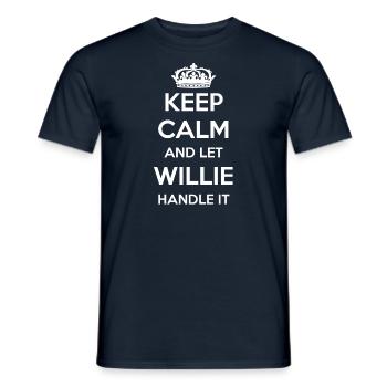 Keep Calm Handle It - Prénom Nom Funny Willie - T-shirt homme - marine - Devant - AI Model Male 178 light (178cm)