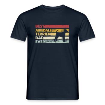 Meilleur père de tous les temps - Airedale Terrier - T-shirt homme - marine - Devant - AI Model Male 178 light (178cm)