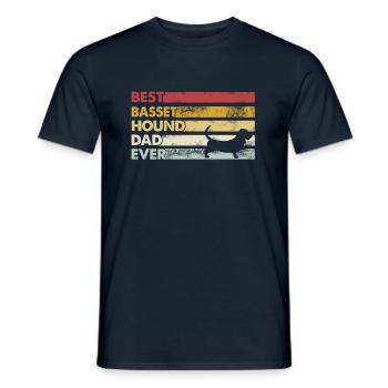 Bester Vater Aller Zeiten - Basset Hound - Männer T-Shirt - Navy - Vorne - AI Model Male 178 light (178cm)