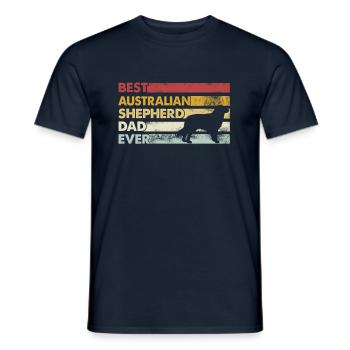 Meilleur père de tous les temps - Berger australien - T-shirt homme - marine - Devant - AI Model Male 178 light (178cm)