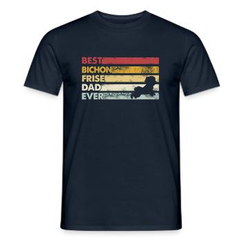 Meilleur père de tous les temps - Bichon Frise - T-shirt homme - marine - Devant - AI Model Male 178 light (178cm)