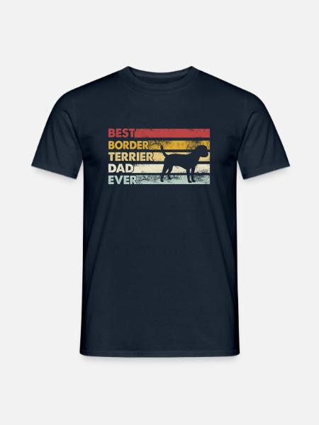 Best Father Ever - Border Terrier - Men's T-Shirt - navy