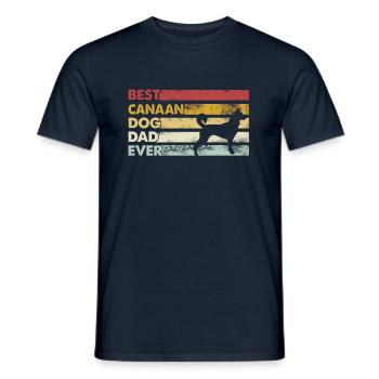 Meilleur père de tous les temps - Canaan Dog - T-shirt homme - marine - Devant - AI Model Male 178 light (178cm)