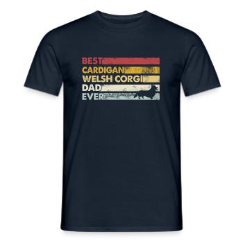 Meilleur père de tous les temps - Cardigan Welsh Corgi - T-shirt homme - marine - Devant - AI Model Male 178 light (178cm)
