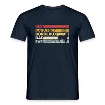 Meilleur père de famille - Dogues de Bordeaux - T-shirt homme - marine - Devant - AI Model Male 178 light (178cm)