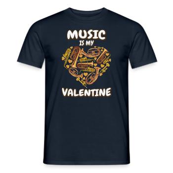 Musik am Valentinstag - Männer T-Shirt - Navy - Vorne - AI Model Male 178 light (178cm)