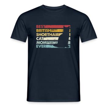 Meilleure mère de tous les temps - British Shorthair Cat - T-shirt homme - marine - Devant - AI Model Male 178 light (178cm)