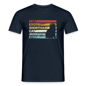 Beste Mutter Aller Zeiten - Exotic Shorthair Cat - Männer T-Shirt - Navy - Vorne - AI Model Male 178 light (178cm)