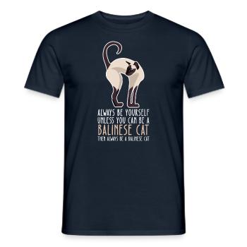 Soyez vous-même - Chat balinais - T-shirt homme - marine - Devant - AI Model Male 178 light (178cm)