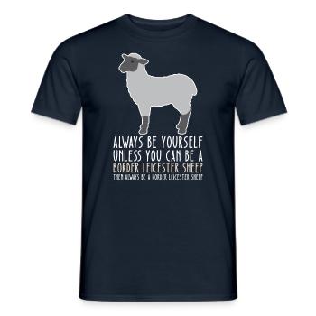 Be Yourself - Border Leicester Sheep - Men's T-Shirt - navy - Front - AI Model Male 178 light (178cm)