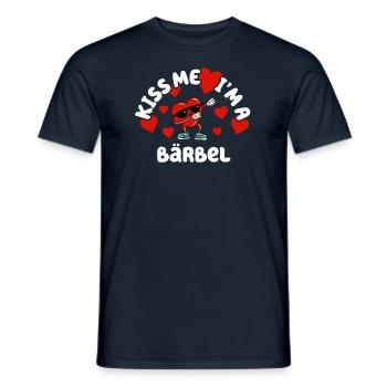 Kiss Me - Valentine's Day Name Dabbing Heart Bärbel - Men's T-Shirt - navy - Front - AI Model Male 178 light (178cm)