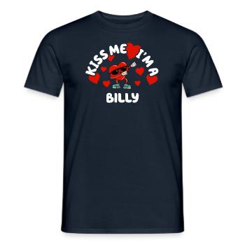 Kiss Me - Nom de la Saint-Valentin Dabbing Heart Billy - T-shirt homme - marine - Devant - AI Model Male 178 light (178cm)