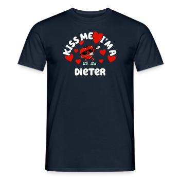 Kiss Me - Nom de la Saint-Valentin Dabbing Heart Dieter - T-shirt homme - marine - Devant - AI Model Male 178 light (178cm)