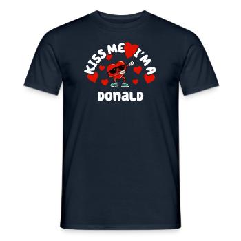 Küss mich - Valentins Tag Name Dabbing Herz Donald - Männer T-Shirt - Navy - Vorne - AI Model Male 178 light (178cm)