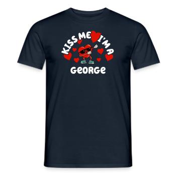 Küss mich - Valentins Tag Name Dabbing Herz George - Männer T-Shirt - Navy - Vorne - AI Model Male 178 light (178cm)