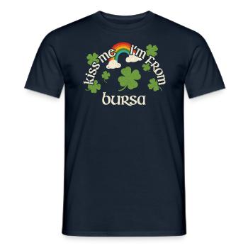 Küss mich - St. Patricks Day Bursa - Männer T-Shirt - Navy - Vorne - AI Model Male 178 light (178cm)