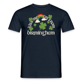 Kiss Me - St. Patrick's Day Birmingham - Men's T-Shirt - navy - Front - AI Model Male 178 light (178cm)