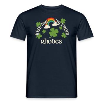Küss mich - St. Patricks Day Rhodes - Männer T-Shirt - Navy - Vorne - AI Model Male 178 light (178cm)