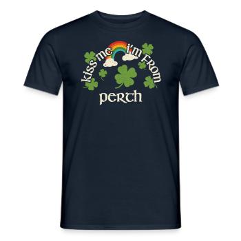 Küss mich - St. Patricks Day Perth - Männer T-Shirt - Navy - Vorne - AI Model Male 178 light (178cm)