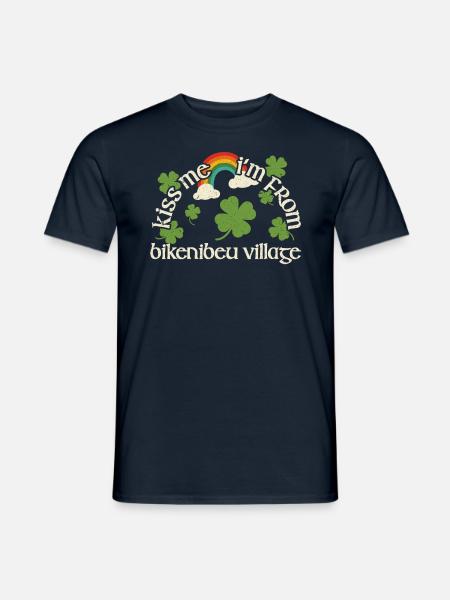 Kiss Me - St. Patrick's Day Bikenibeu Dorp - Heren T-shirt - navy