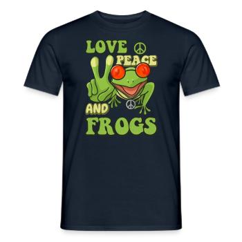 Amour de la paix et grenouilles costume hippie - T-shirt homme - marine - Devant - AI Model Male 178 light (178cm)