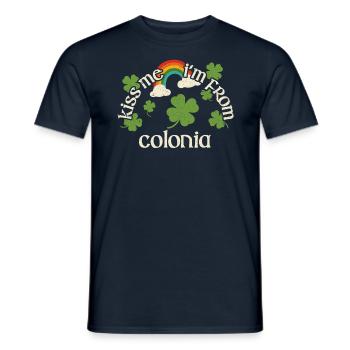 Kiss Me - St. Patrick's Day Colonia - Men's T-Shirt - navy - Front - AI Model Male 178 light (178cm)