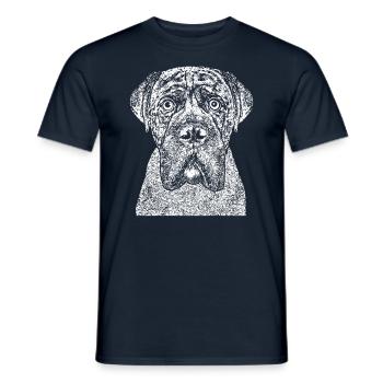 Porträt eines Boxer-Hundes im Comic-Stil. - Männer T-Shirt - Navy - Vorne - AI Model Male 178 light (178cm)
