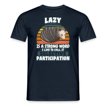 Lazy is a Strong Word Opossum Chill Outfit - Men's T-Shirt - navy - Front - AI Model Male 178 light (178cm)