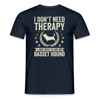 Need no therapy - Basset Hound - Men's T-Shirt - navy - Front - AI Model Male 178 light (178cm)